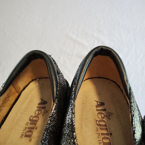 Alegria Silver Black Pewter Mary Jane Shoes Comfort Nurse Women’s 39W US 8.5-9 - Picture 9 of 9